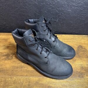 Timberland Basic 6-Inch A5625 Black Nubuck Leather Waterproof Boots Size W 6